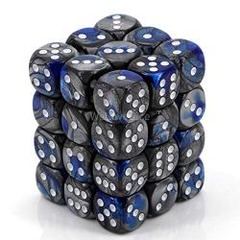 Chessex Gemini® d6 Blue-Steel/White Dice Block 36 dice
